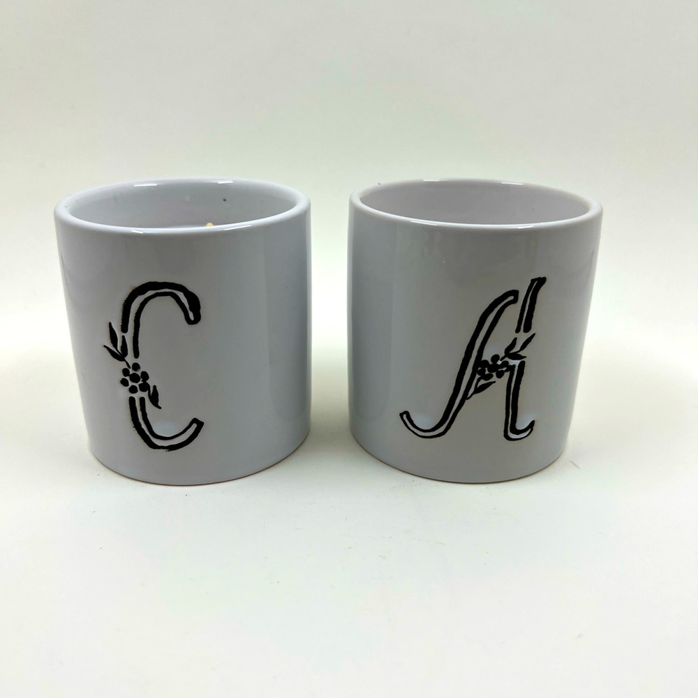 Sandalwood initial C and A candles. New. - Picture 1 of 3